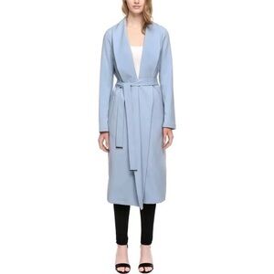Soia & Kyo Dessie Belted Coat Sky Blue Sz L NWT